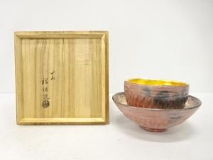 平安祥悦造　金銀本楽　嶋台茶碗